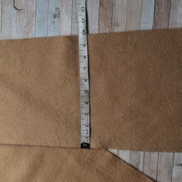 100% lambswool Ballantrae Edinburgh camel scarf tasseled - Picture 6 of 14